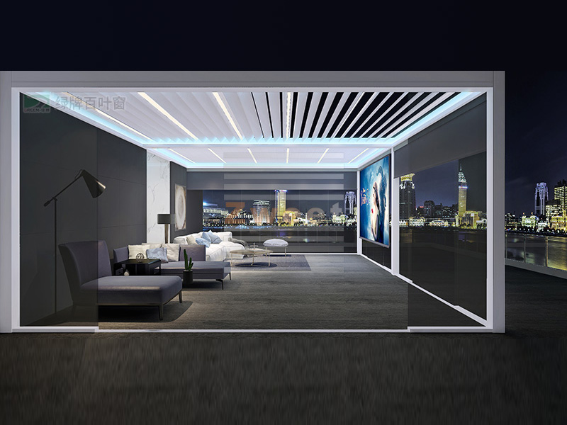 城市夜景百葉陽(yáng)光房